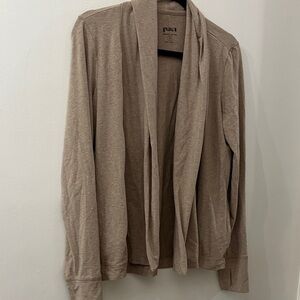 PACT Light Brown open Cardigan - size small - pockets - organic cotton